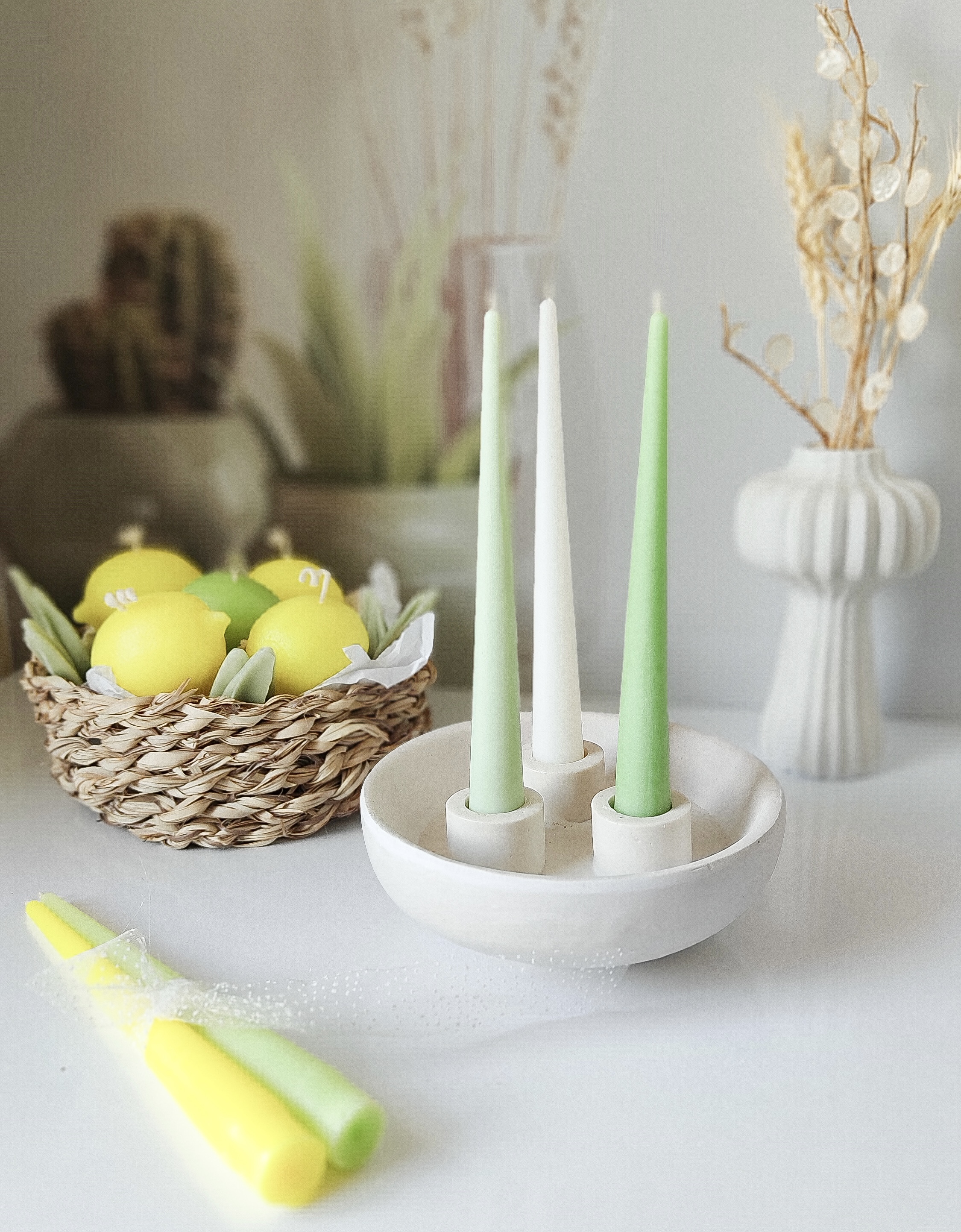 شمعدان کاسه ای سه شعله